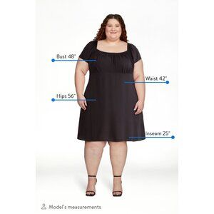 Terra & Sky Women's Plus Woven Mini Dress with Pockets 3x